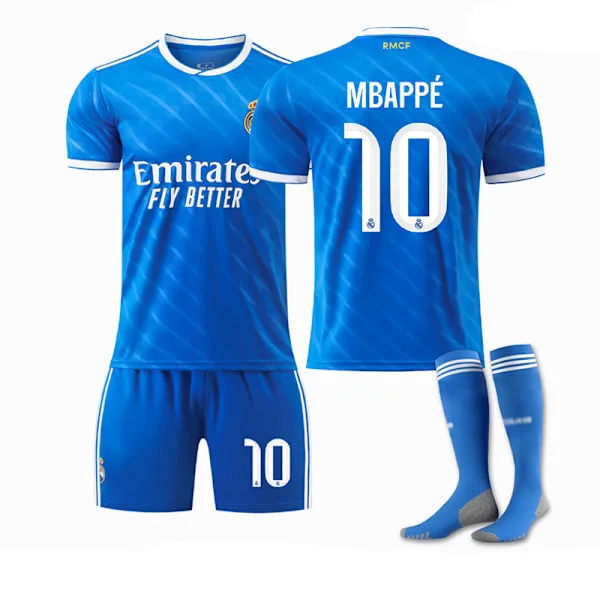 25-26 Real Madrid CF Udebane Tredje Trøje NR.10 MBAPPE Sæt Børn Voksen Fodboldudstyr med Sokker Tredje 20 20