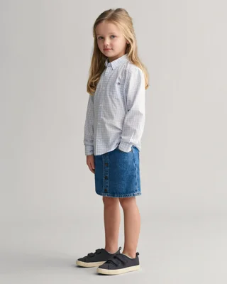 GANT - Rutete skjorte i poplin for barn light blue