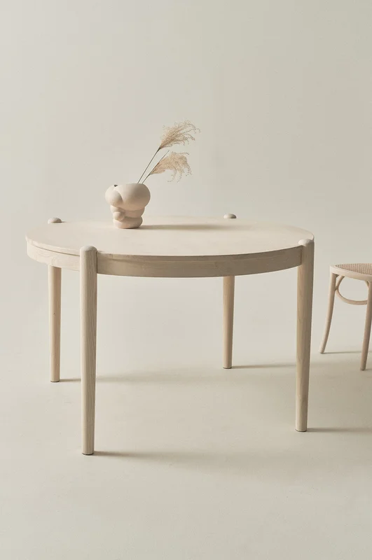 Jotex - Eettafel ø 120 Cm Wit Gezeept Wit gezeept - NATTAVAARA - Koop Eettafels bij Jotex