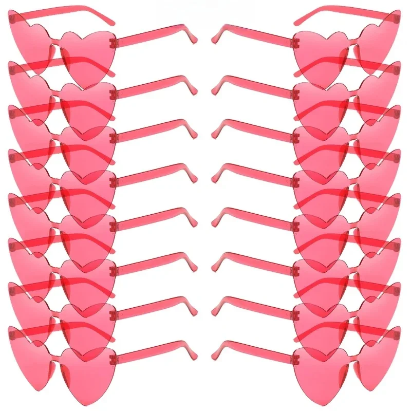 AliExpress - 16/20 Paar süße herzförmige Sonnenbrille, modisch, randlos, einfarbig, Strandurlaub, Sonnenbrille für Damen, trendige Rave-Dekor-