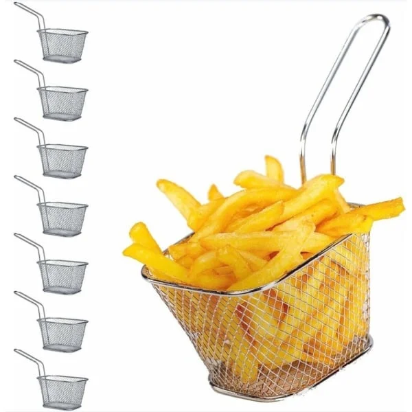 8 st. Fritös-korgar, Köksredskap Mini Fritös-korgar Snacks-korgar Grillkorgar Fritös-korgar