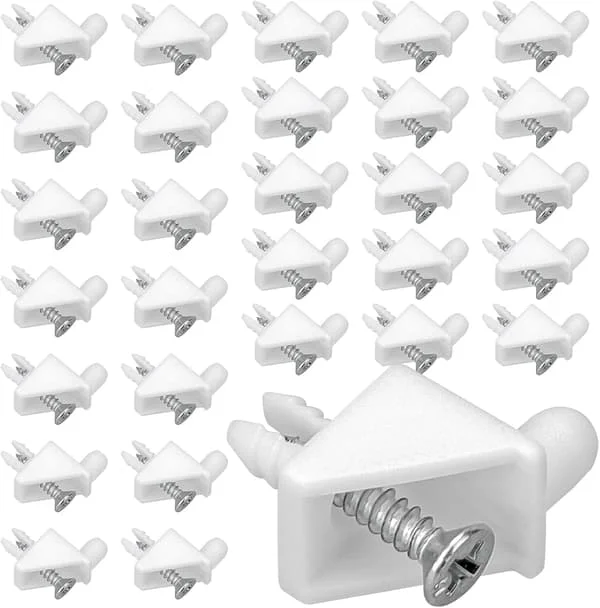 30 pieces 5 mm white shelf supports, suitable for IKEA PAX and BILLY series shelving systems and complete wardrobes, can be used as spare parts