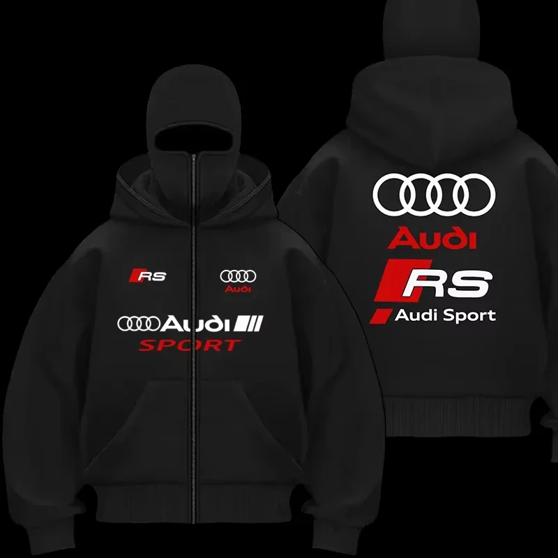 AliExpress - Winddichte, warme Motorradjacke der Marke Audi mit doppellagigem Kapuzen-Cardigan-Sweatshirt im personalisierten Stil