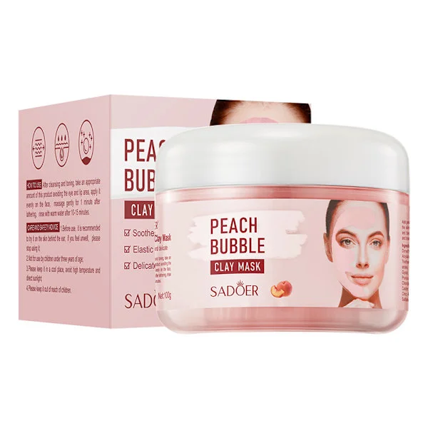 SADOER Peach Bubble Mud Mask: Makea persikan tuoksu yhdistettynä täyteläiseen, kermaiseen vaahtomaiseen koostumukseen puhdistaa, rauhoittaa ja 