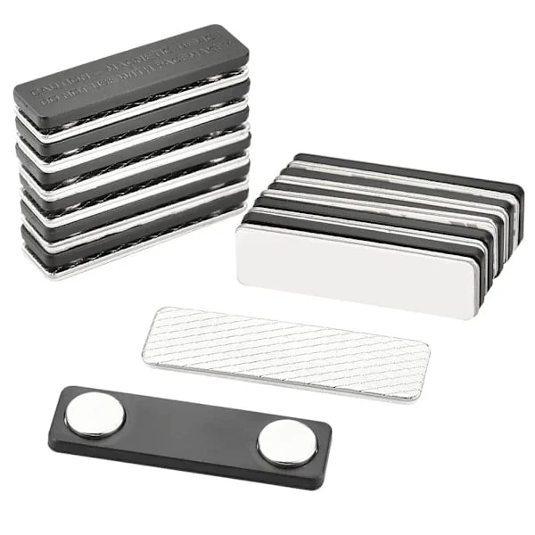 12-pack magnetiska namnskyltar självhäftande magnetiska namnskyltar kläder metall namnskyltshållare med 2-punktsmagnet för ID-kortshållare märkning