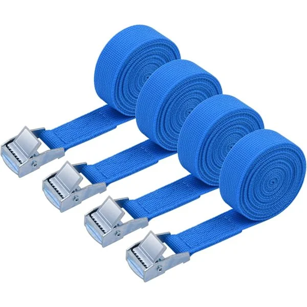 Spännband 4-pack Spännband 2M Justerbara Lastremmar Spännband för Motorcykel Släpvagn Bagage 250 kg Lastkapacitet