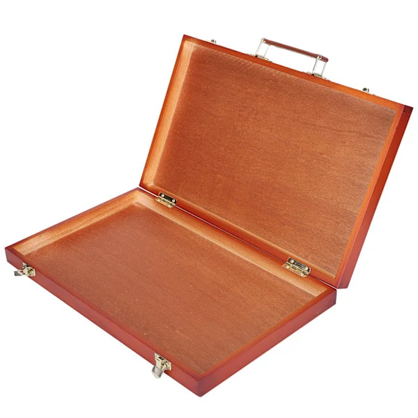 Retro Wooden Painting Tool Storage Box Portable Drawing Oil Painting Case Accessories