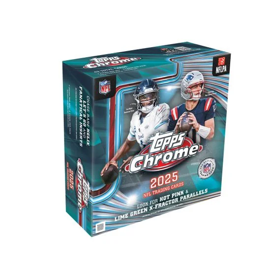 Topps - Black - Trading Cards - Topps Chrome American Football 2025 Mega Box - 7 Packs (42 Cards) - Hatstore