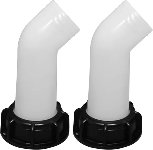 2 stk. dreneringstut med mutter IBC 1000L vanntank dyse ventilkobling forlengelsesslange dyse IBC adapter vanntank kran tut kompatibel IBC tank
