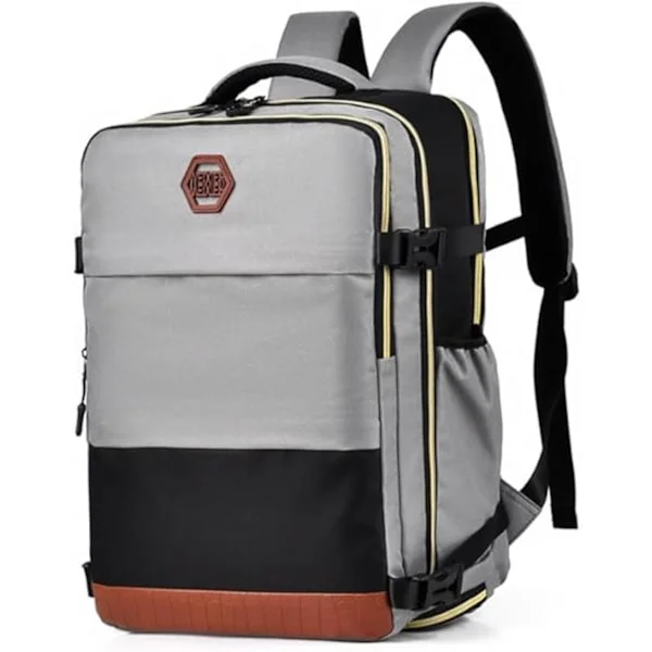 Multifunktionel rygsæk 28x19x42 cm, computerrygsæk laptoptaske - med skorum, til skole, rejser og arbejde Grå