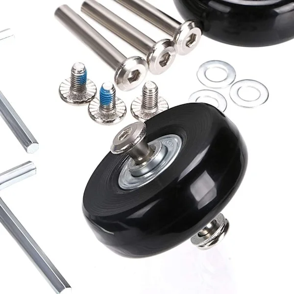 Kuffertreservehjul til Trolley Kuffert, 2 stk. 45mm Hjul, Gummi Metal Kuffert Drejelige Lejer Sæt Reparationshjul Sort