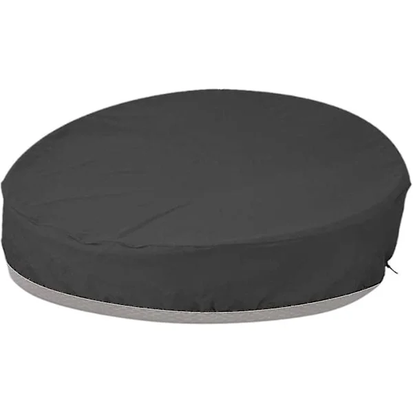 Rund Havebedsbetræk Rund Sofa Bed Beskyttelsesbetræk Vindtæt UV-resistent 210D Oxford Klud Presenning Til Havemøbler, Sort 190x89cm