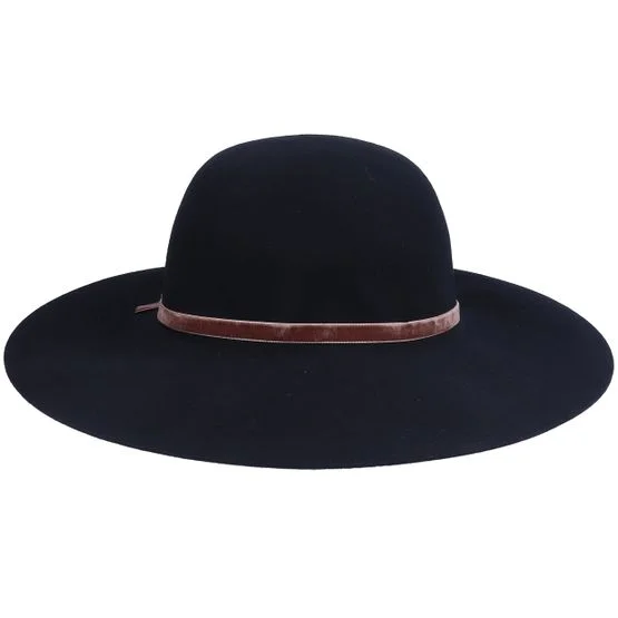 Sur la tête - Sort sunhat Hat - Vintage Wool Floppy Black Sun Hat @ Hatstore