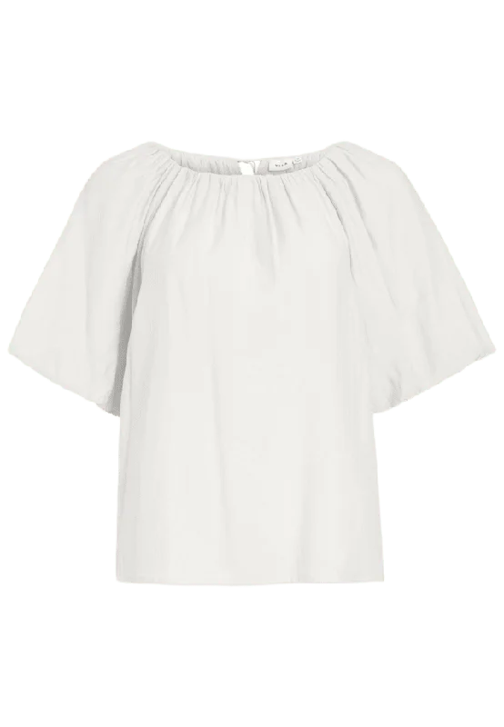 Vila Vihekla Boat Neck Top Blusar Dam Vit 40