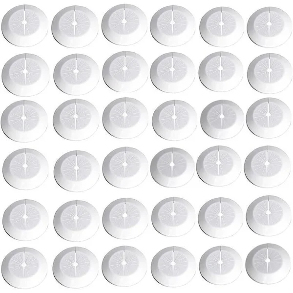 36 st rörskydd. Rörelement. Plaströrelement för värmerör, varmt. Rörrosetter används för 8-30 mm rör.