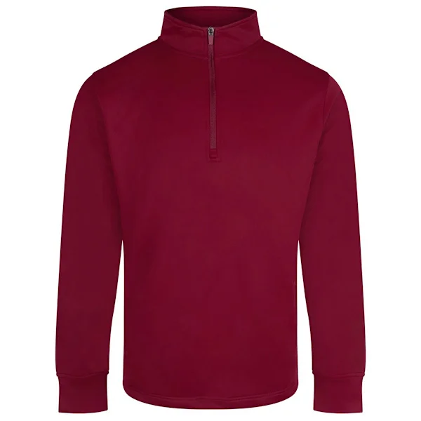 Finden & Hales Herr Quarter Zip Träningströja XXL Vinröd