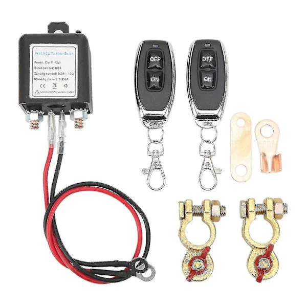 Fjernstyrt Batteri-Avkoblingssbryter, DC 12V Bil Avkoblingssbryter, Tyverisikring, Hovedstrømbryter Med Fjernkontroll Kobberterminal For Bil (1 (FMY)