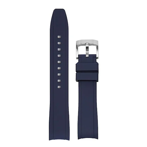 22MM Watch Strap for Blancpain & Swatch Fifty Fathoms Watch with Curved Surface Sapphire Blue