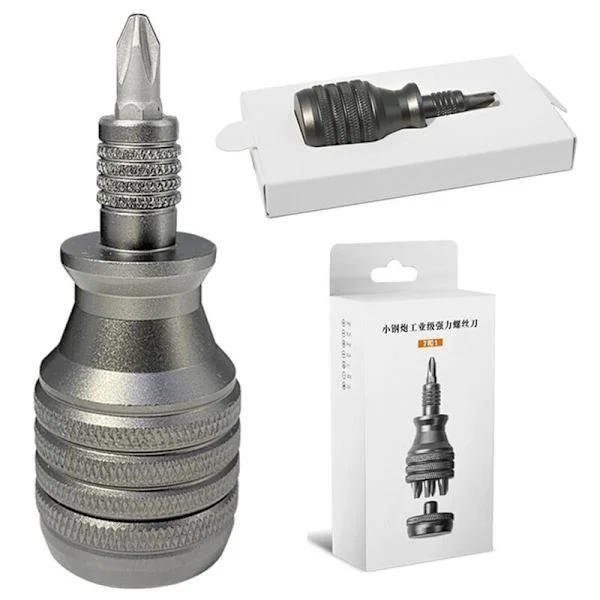 7 i 1 Mini Skrutrekker Titanium Skrutrekker 1/4 Tomme Magnetisk Torx Skrutrekker Bits Kit Hjemme Reparasjonsverktøy