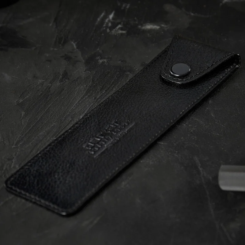 Étui en cuir noir pour hommes - Coupe-Choux