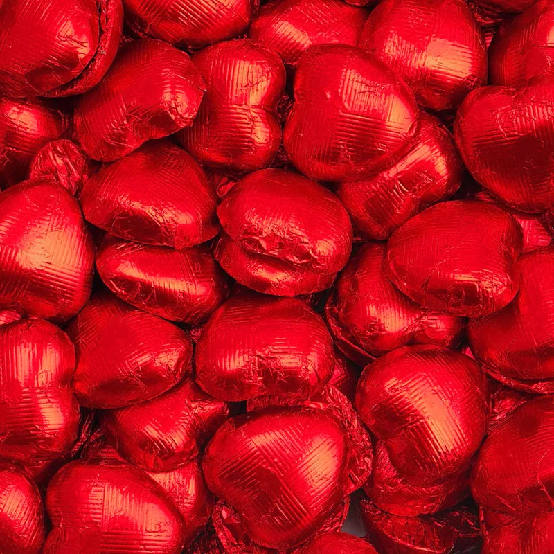 Chokoladehjerter i Rød Folie
