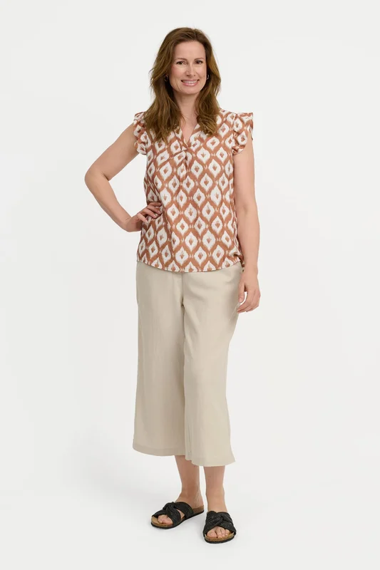 SIGNATURE - Bluse - Brun Mix - Flæseærmer