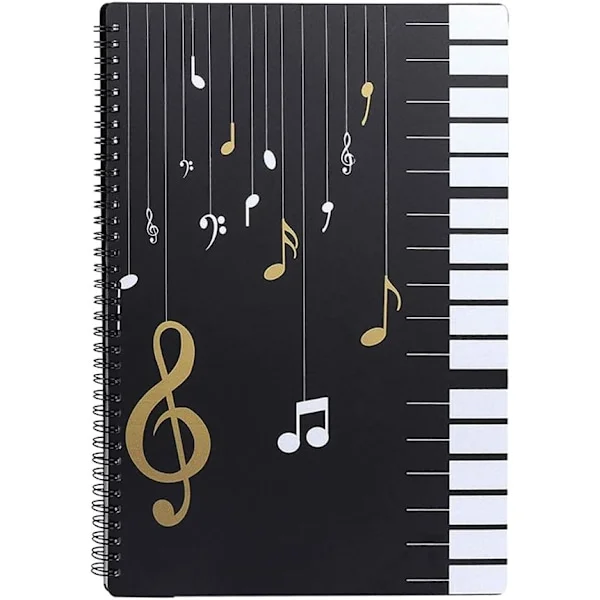 Lommer til noter / Mapper til oppbevaring av noter / 30 lommer / Mapper til oppbevaring av noter for musikere / Pianotangenter