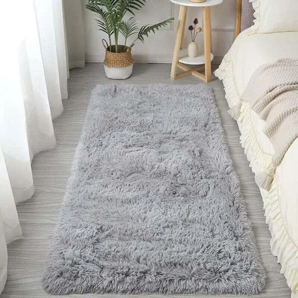 Langhåret teppe, ultramykt teppe 120 x 80 cm, moderne innendørs plysjteppe, gulvmatte til hjemmet, plysj dekorativt teppe, sklisikkert, slitesterkt, 