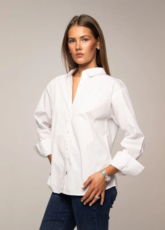 Ava Shirt Sugar White Poplin Sugar White Poplin / XS