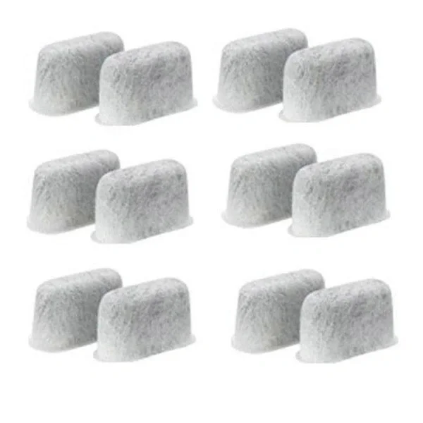 12-pack kaffebryggare ersättningsvattenfilter, aktivt kol bomullsfilter för DCC RWF kaffebryggare, vit
