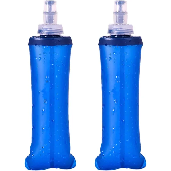 2-pack Soft Flasks 250ml, TPU Foldable Running Water Bottles, Outdoor Sports Hydration Bottle, Soft Collapsible Water Bottle-FQ-