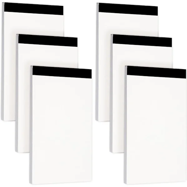 Tomme notesblokke, 6 stk. 7,5 x 12,5 cm notesblokke, tomme memoblokke til daglig planlægning, lille skriveblok, mini lommebog-refiller til notetagning