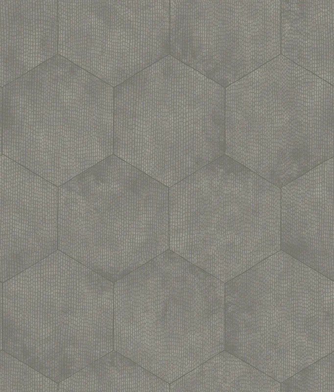 Mineral Wallpaper - Cole & Son Sample / Metallic Silver on Elephant Grey