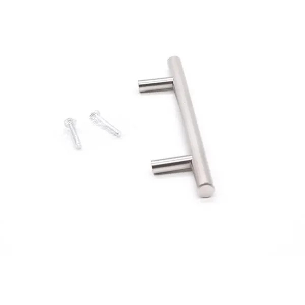 Handtag - 128 mm centrumavstånd - Handtag - Dörrhandtag - Kökslucka - Lådhandtag - Rostfritt stål - 1 styck - Rund - Silver