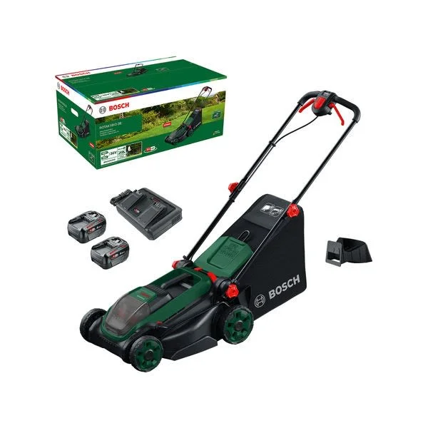 Bosch ROTAK 18V2-38 Gräsklippare med batteri och laddare, Trädgårdsmaskiner