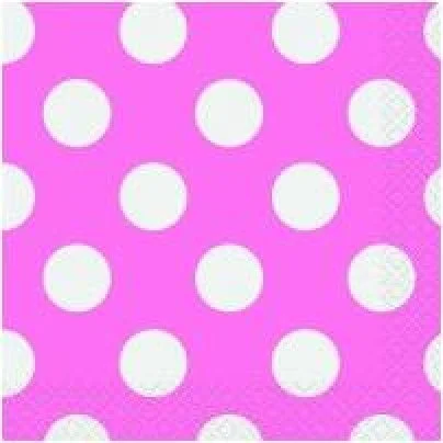 Kaffeservetter prickiga rosa 16-pack - Partyninja.se