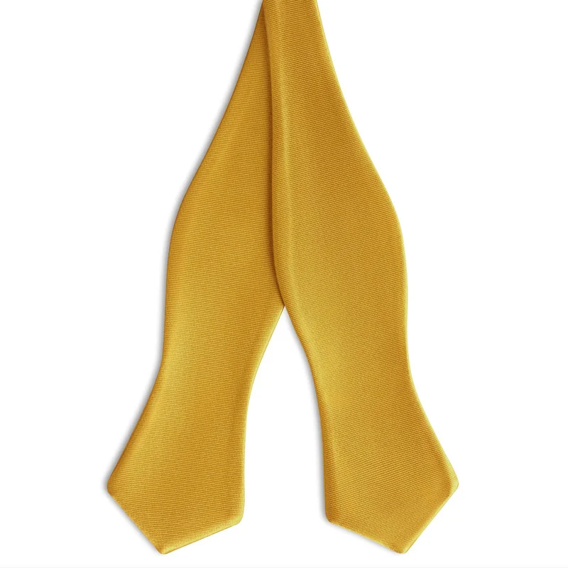 Golden Brown Self-Tie Satin Diamond Tip Bow Tie for Men - Self-tie bow ties