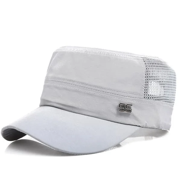Snapback Mesh Cap Almindelig Vintage Flat Peak Baseball Kasketter Mænd Hat lysegrå