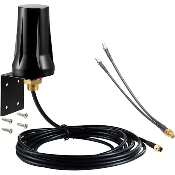 4G-antenn utomhus SMA hane 5DBI vattentätt fast stöd med SMA-F dubbel SMA-M separator kabel kompatibel med 3G 4G GSM LTE mobil router MoD