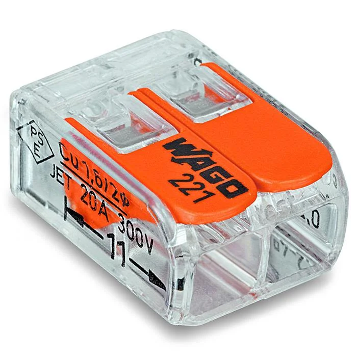 Wago 221-412 Kopplingsklämma 2-pol, 100-pack, Installationsmaterial