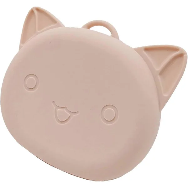 Sminkpuder Puff Etui - Bærbar Silikone Puff Beholder Sød Katteform Puff Holder Etui | Letvægts Smink Puff Opbevaringsboks Pink