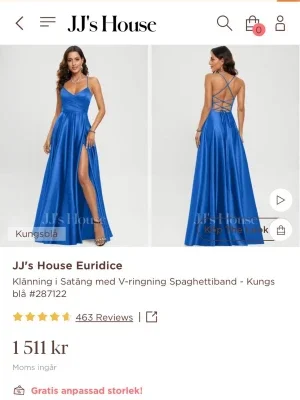 Kungsblå balklänning i satin