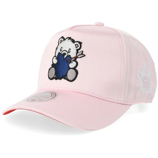 Mitchell & Ness - NHL Pink adjustable Czapka Z Daszkiem - Toronto Maple Leafs Hit By Love Satin Cap White/Pink A-frame Adjustable @ Hatstore