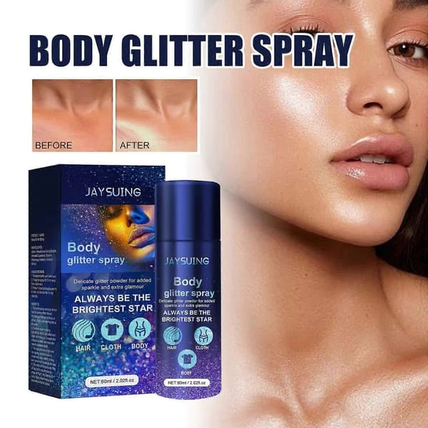 Kroppsglitterspray Glitter Glitterspray för kläder Långvarig kroppsglitterspray för bal, semester, scenmakeup 60ml