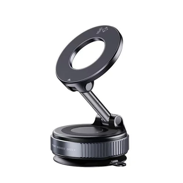 Magnetisk bilhållare för mobil – N52 stark magnet med vakuumsugande spegelbas, treaxeljusterbar, 360° rotation, 180° vändbar sugkopp och fällbar ABS-f
