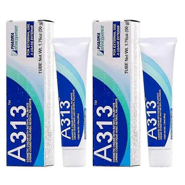 1-3X A-313 Vitamin A Retinol Creme A~313 Retinol Anti-Aging Creme til Ansigt, Reducerer Porer & Rynker, Behandler Akne & Mørke Pletter (2 stk.)