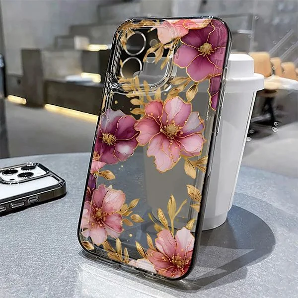Lila Blommor Mobilskal För iPhone 13 Skal iPhone 16 Pro Max 11 15 14 12 17 Pro Max 16e 7 8 Plus XR SE Air Silikon Mjukt Skal