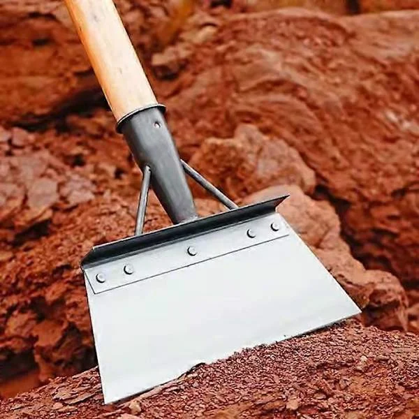 9,8 tommer haveskovl i manganstål - Holdbar firkantet spade til grave-, kant- og landskabsopgaver