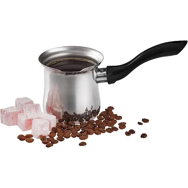 Turkisk kaffebryggare | Kaffebryggare i rostfritt stål | Smörtermos/såskanna | Miniatyrkokkärl för spishäll