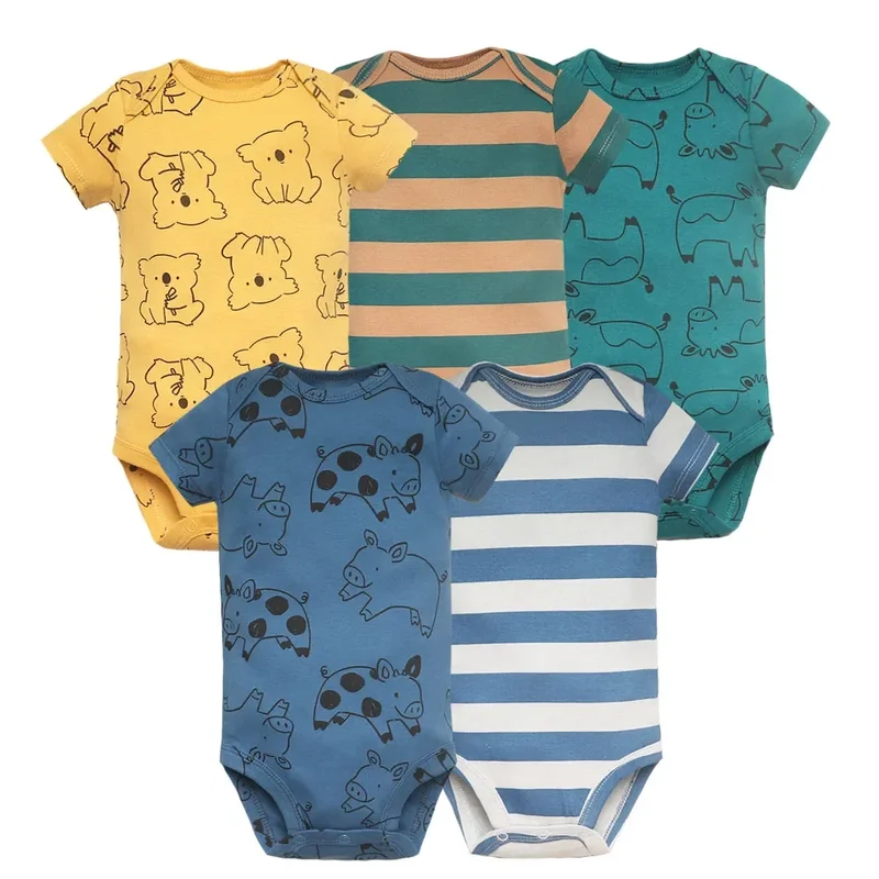 AliExpress - 5 Teile/los Neugeborenen 100% Baumwolle Baby Junge Mädchen Kleidung Kurzarm Weiche Baby Bodys Infant Bebe Kleidung Baby Dusche Geschenke
